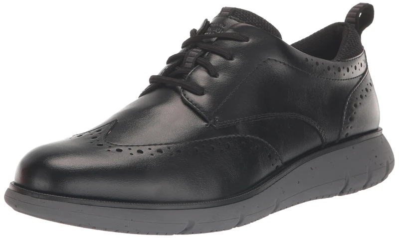 Nunn Bush Men's Stance Wingtip Oxford Brogue Detail Lightweight Comfortable Lace Up, Black, 9 UK - Image 1