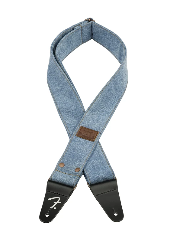 Fender x Wrangler Riveted Denim Strap, Light Indigo