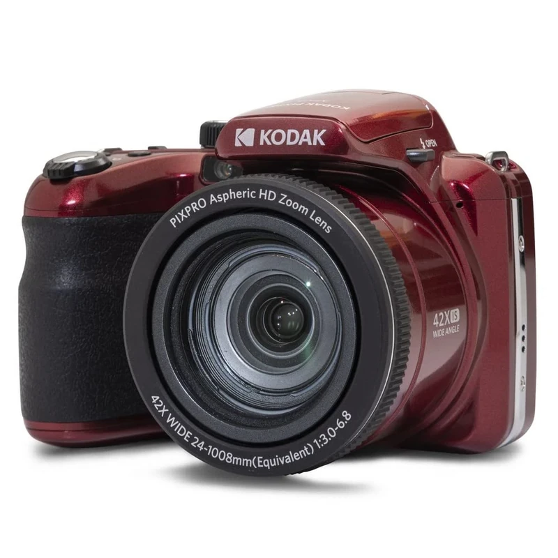 KODAK Pixpro Astro Zoom AZ425 - Digital Bridge Camera, 42X Optical Zoom, 24mm Wide Angle, 20 Megapixels, 3" LCD, Full HD 1080p Video, Li-ion Battery - Red