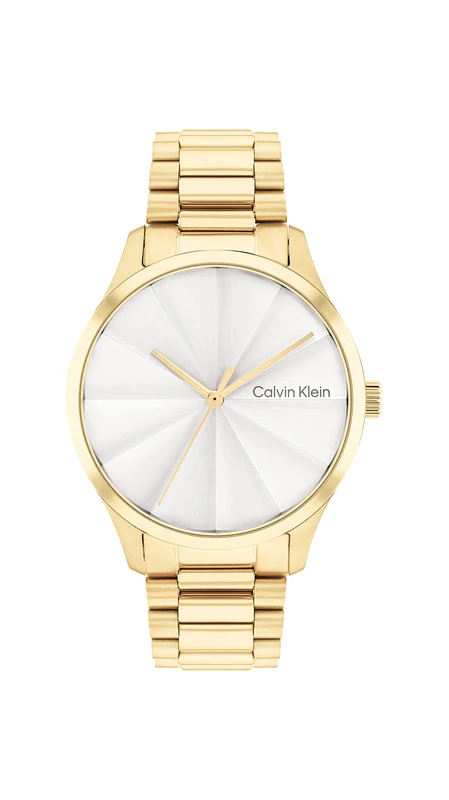 Calvin Klein Analogue Quartz Watch for Men and Women CK Burst Collection with Gold Colored Stainless Steel Bracelet - 25200232