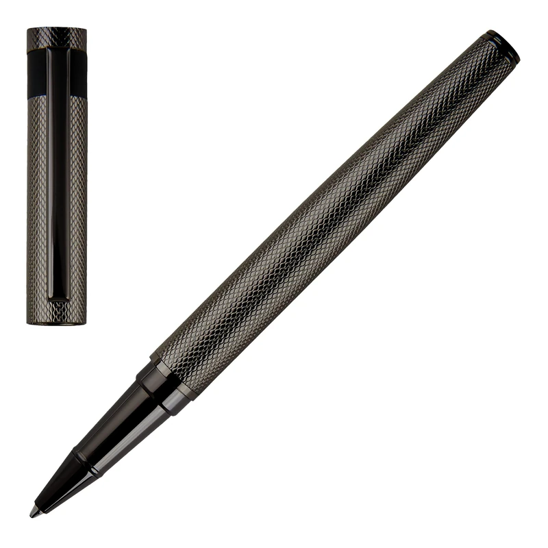 Hugo Boss Loop Diamond HSW3675D Brass Pistol Rollerball Pen 14.5cm Length Black Ink