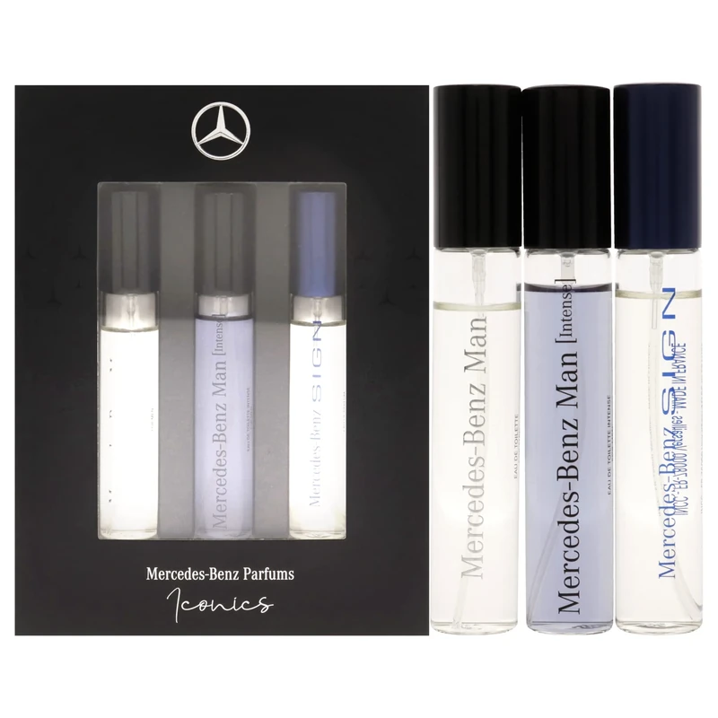 Mercedes-Benz Discovery Coffret for Unisex 3 Pc Mini Gift Set (Man Eau De Toilette 10ml + Man Intense Eau De Toilette 10ml + Sign Eau De Parfum 10ml)