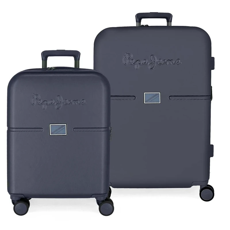Pepe Jeans Accent Blue Suitcase Set 55/70 cm Rigid ABS Integrated TSA Closure 116L 7.54 kg 4 Double Wheels Hand Luggage