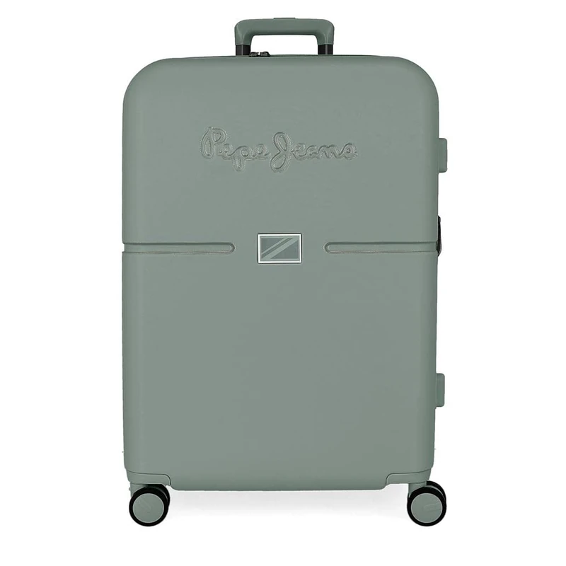Pepe Jeans Accent Medium Suitcase Green 48x70x28 cms Rigid ABS Integrated TSA closure 79L 4.32 kgs 4 Double wheels