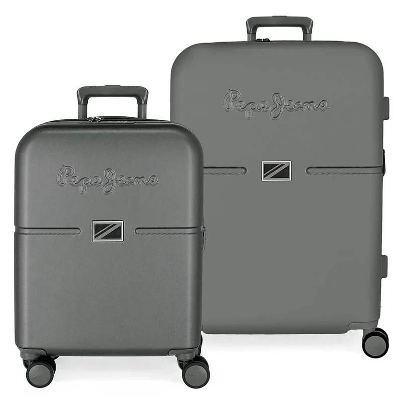 Pepe Jeans Accent Suitcase Set Black 55/70 cm Rigid ABS Integrated TSA Closure 116L 7.54 kg 4 Double Wheels Hand Luggage