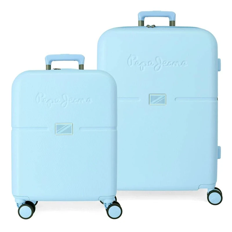 Pepe Jeans Accent Blue Suitcase Set 55/70 cm Rigid ABS Integrated TSA Closure 116L 7.54 kg 4 Double Wheels Hand Luggage
