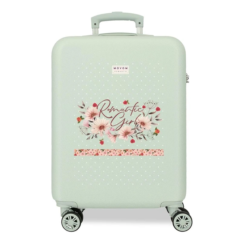 Movom Romantic Girl Green cabin suitcase 38x55x20 cm Rigid ABS Side combination lock 34L 2 kgs 4 double wheels Hand Luggage