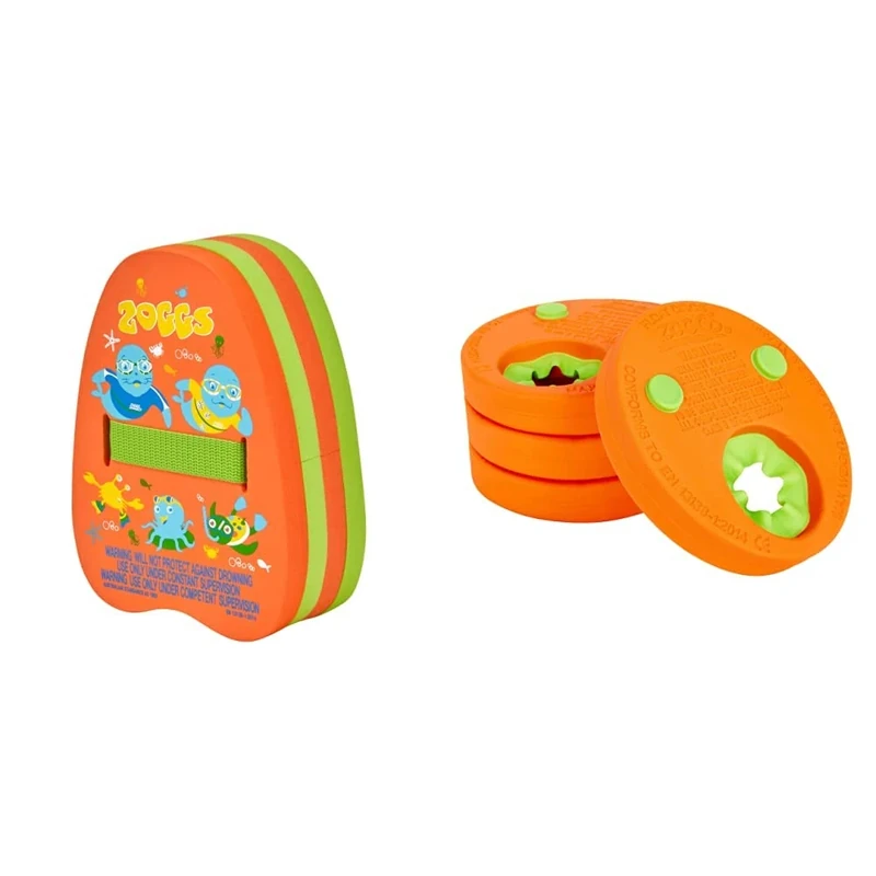Zoggs Kids Zoggy Back Float Buoyancy Aid for Swimming - Multi, 2-6 Years & Float Discs Armbands, Confidence Building Arm Bands, Safe Zoggs Swimming armbands,