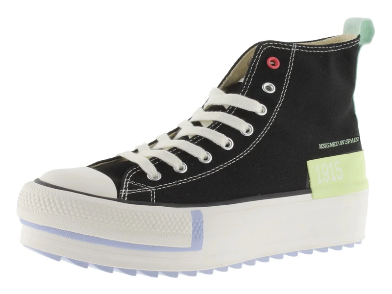 victoria Tribu Boots Canvas & Retro Logo & Double Serrated Sole 1061128 for Women Negro 38 - Image 1