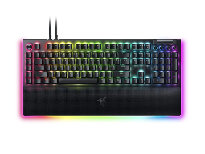 Razer BlackWidow V4 Pro (Green Switch) - Mechanical Gaming Keyboard (Clicky Mechanical Switches, Command Dial and 8 Dedicated Macro Keys, Multi-Function Roller, Wrist Rest) US Layout | Black