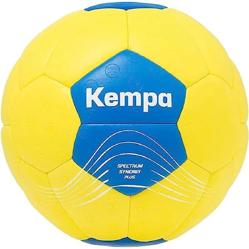 Kempa Spectrum Synergy Plus Handball Game and Training Ball with Unique 30 Panel Construction - Suitable for All Ages - Colour: Sweden Yellow/Sweden Blue