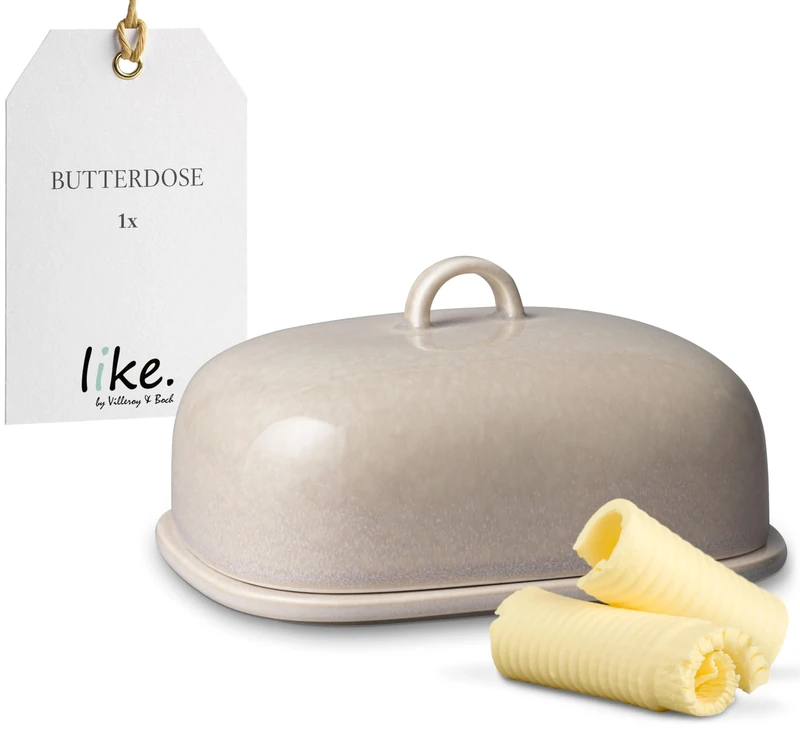 like. by Villeroy & Boch - Perlemor Home butter dish, pottery butter dish in a pottery style
