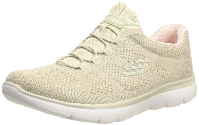 Skechers Women's Summits Fun Flare Sneaker, Taupe/Pink=tppk, 3.5 UK Wide - Image 1