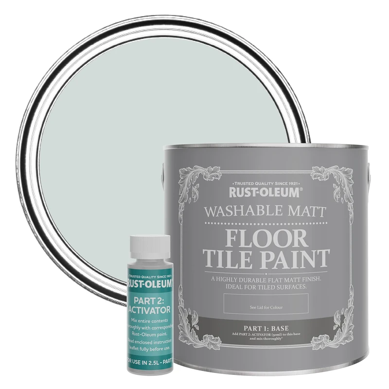 Rust-Oleum Grey Washable Matt Floor Tile Paint - Dove 2.5L