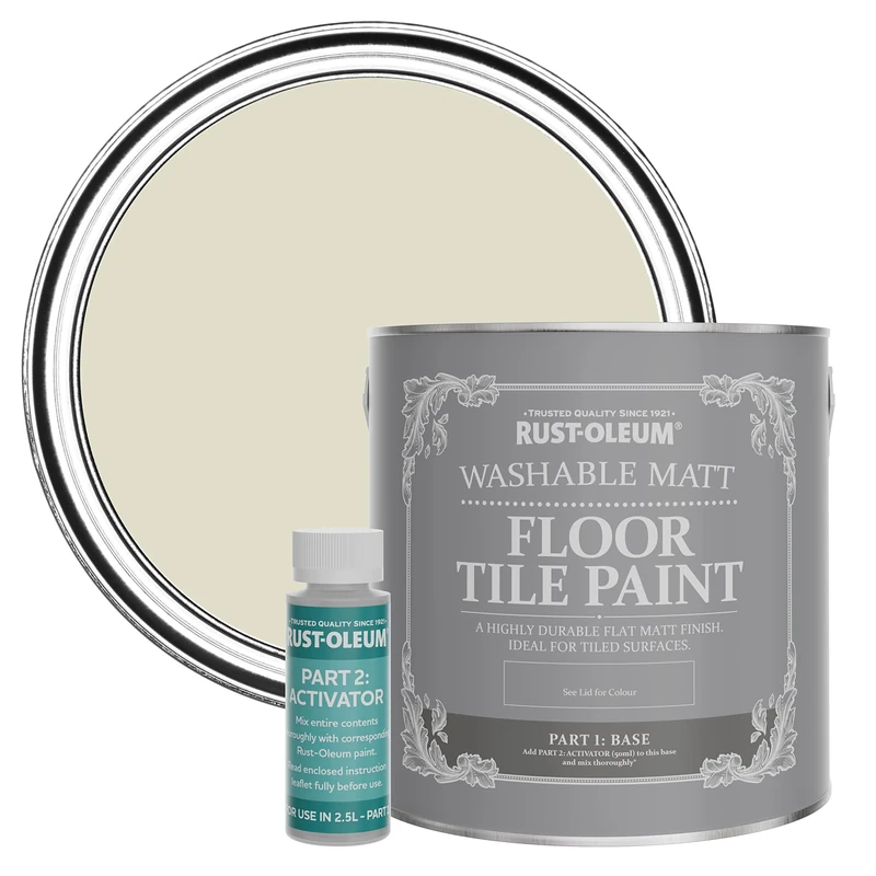 Rust-Oleum Beige Washable Matt Floor Tile Paint - Relaxed Oats 2.5L