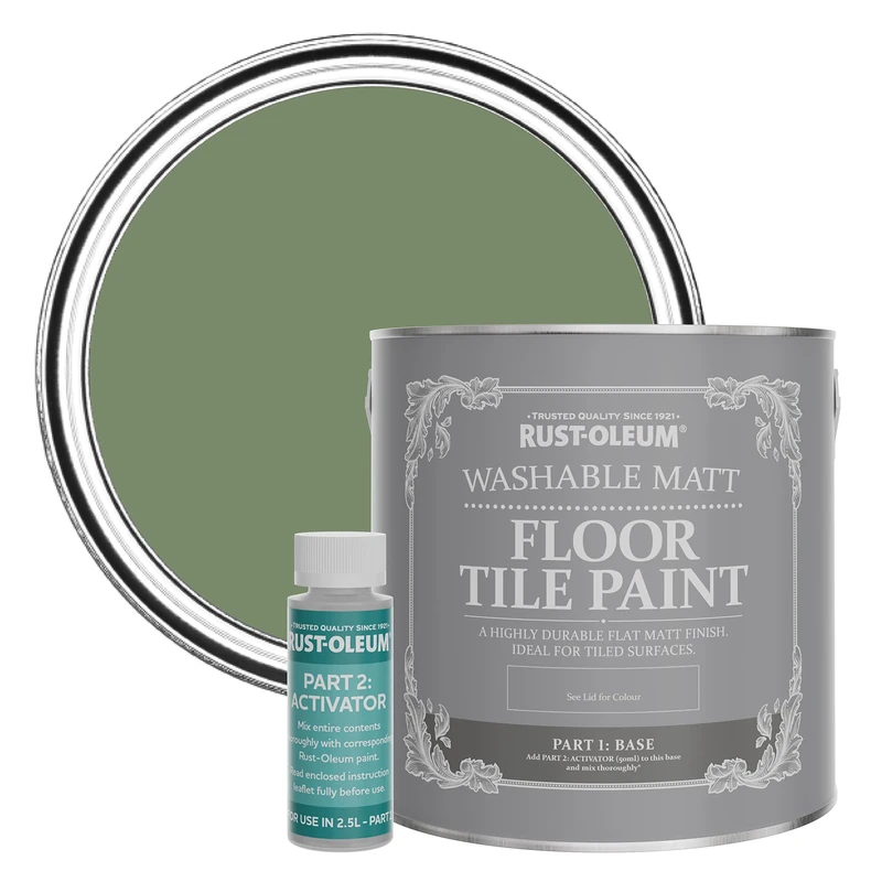 Rust-Oleum Green Washable Matt Floor Tile Paint - All Green 2.5L
