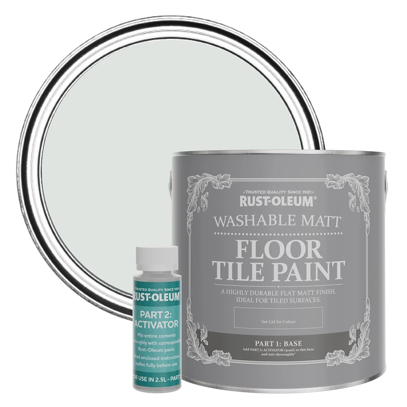Rust-Oleum Grey Washable Matt Floor Tile Paint - Library Grey 2.5L