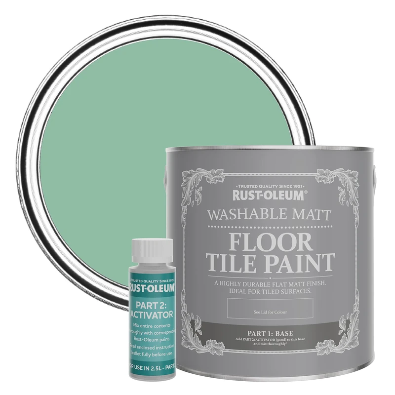 Rust-Oleum Green Washable Matt Floor Tile Paint - Wanderlust 2.5L