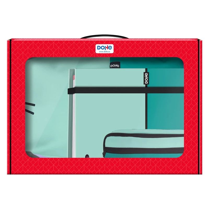 Dohe - Gift Bag - Backpack, Refillable Folder and Pencil Case - Turquoise Colour - DUO