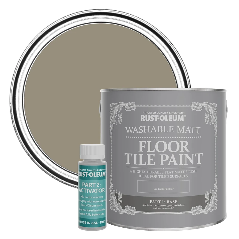Rust-Oleum Brown Washable Matt Floor Tile Paint - Cocoa 2.5L