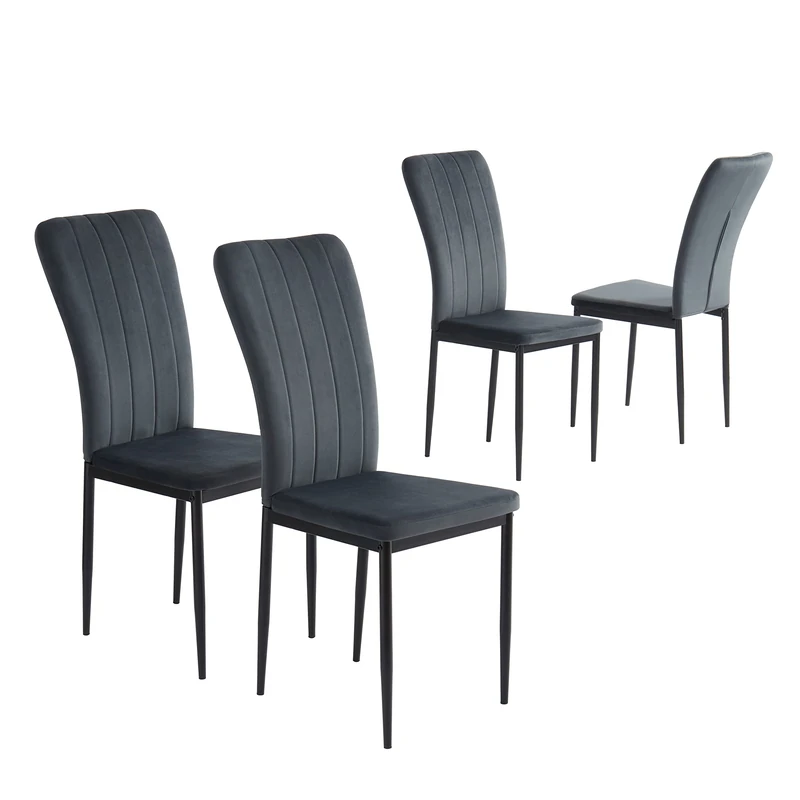 BAÏTA POPPY04ANT Set of 4 Chairs, Charcoal Grey, L56.5 cm