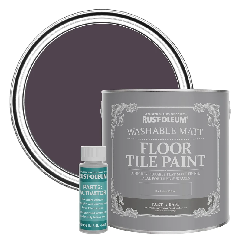 Rust-Oleum Purple Washable Matt Floor Tile Paint - Grape Soda 2.5L