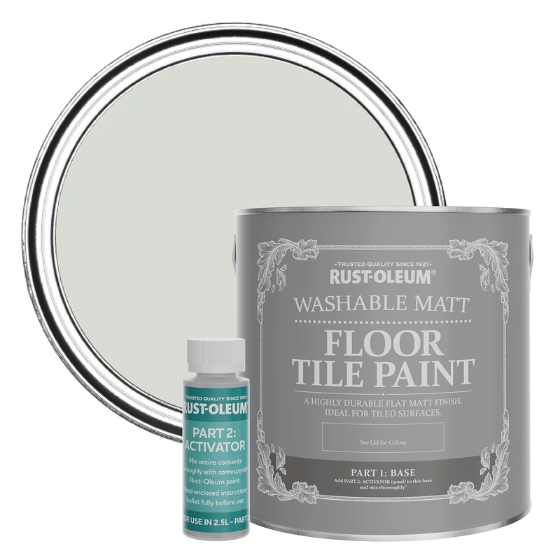 Rust-Oleum Grey Washable Matt Floor Tile Paint - Winter Grey 2.5L