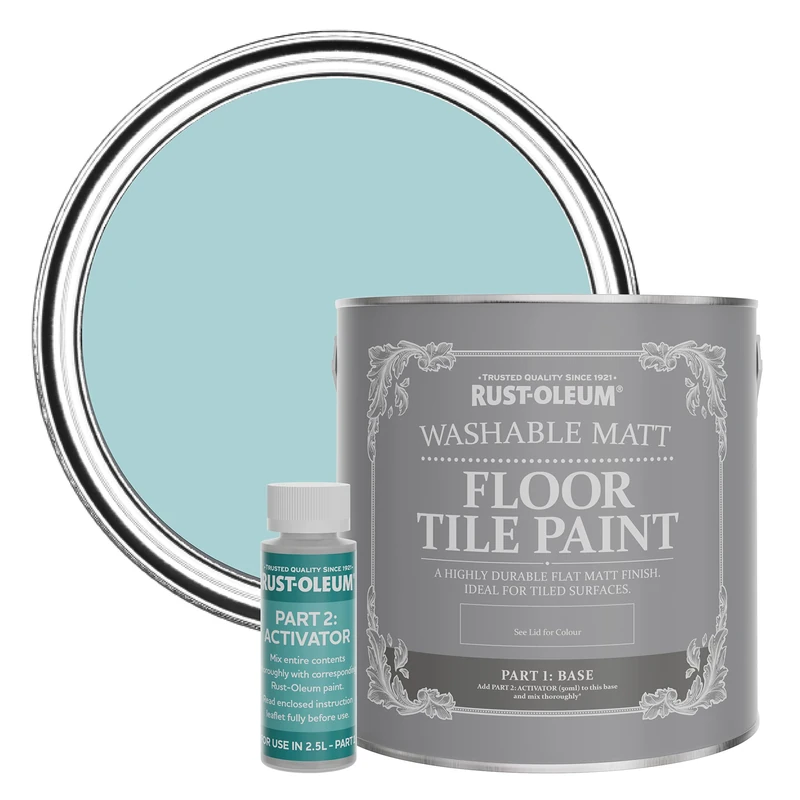 Rust-Oleum Blue Washable Matt Floor Tile Paint - Little Cyclades 2.5L