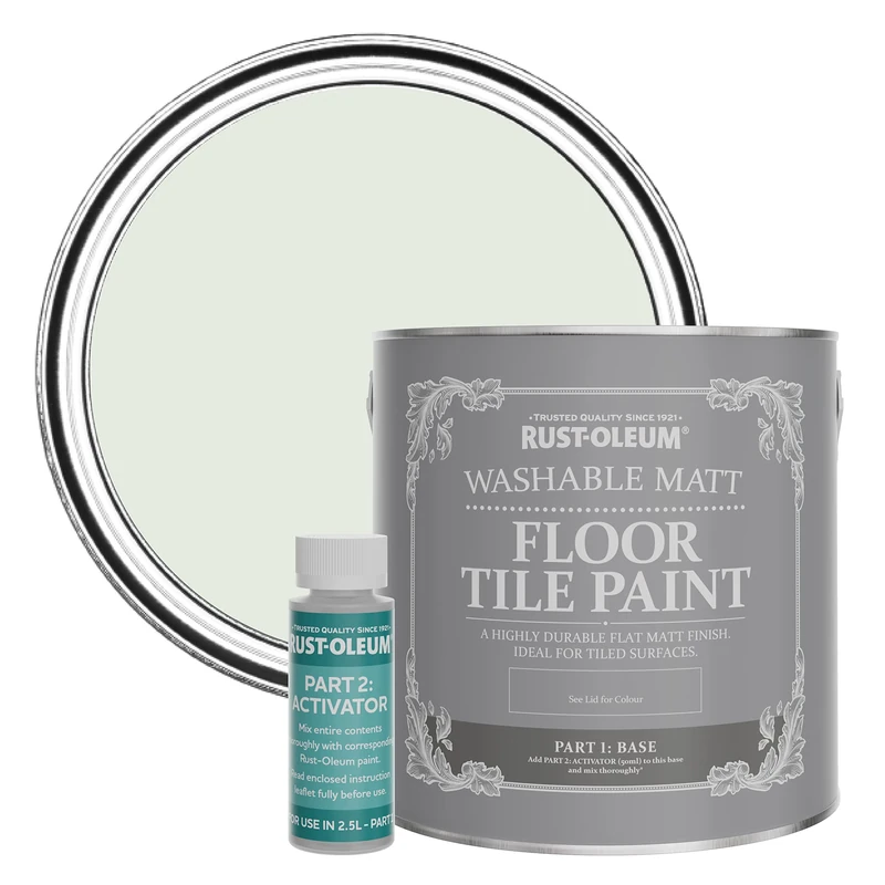 Rust-Oleum Green Washable Matt Floor Tile Paint - Sage Mist 2.5L