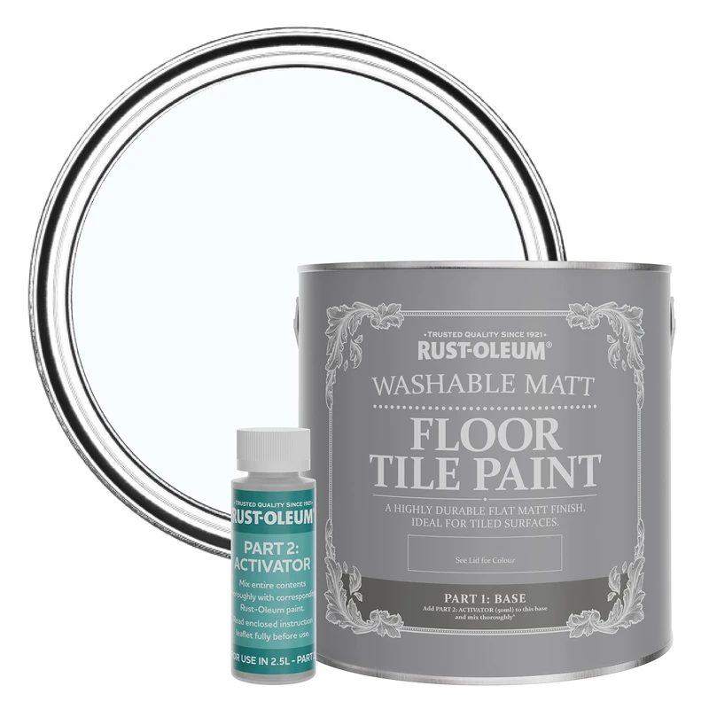 Rust-Oleum Blue Washable Matt Floor Tile Paint - Icecap 2.5L