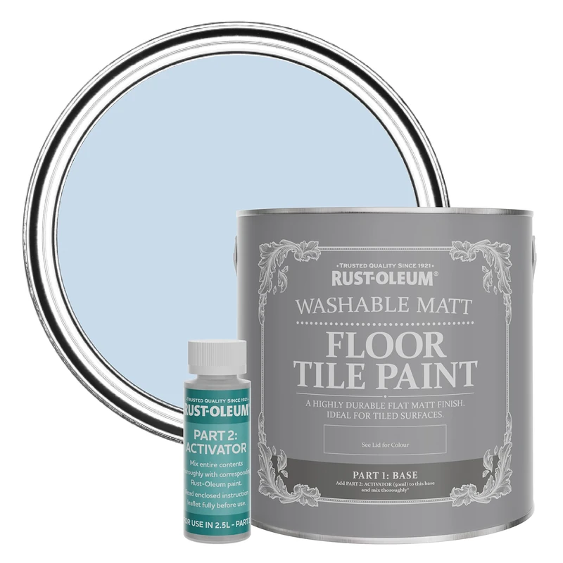 Rust-Oleum Blue Washable Matt Floor Tile Paint - Blue Sky 2.5L