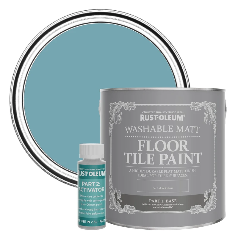 Rust-Oleum Blue Washable Matt Floor Tile Paint - Belgrave 2.5L