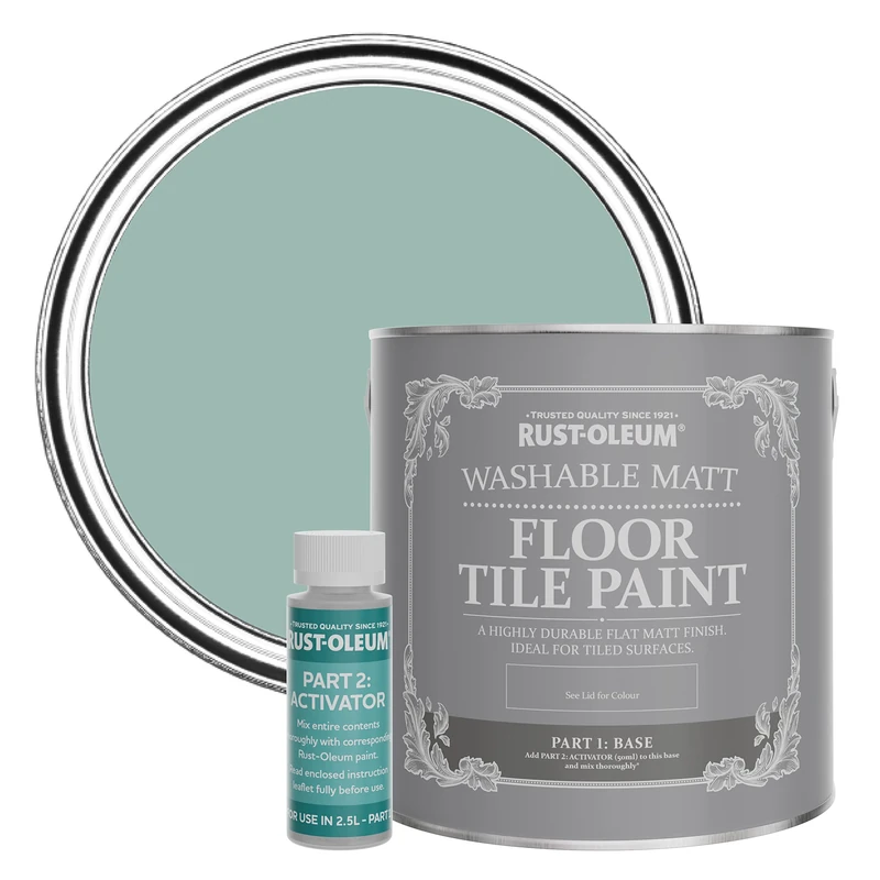 Rust-Oleum Blue Washable Matt Floor Tile Paint - Coastal Blue 2.5L