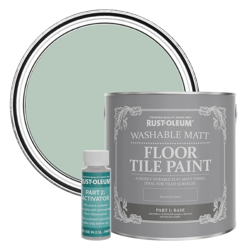 Rust-Oleum Green Washable Matt Floor Tile Paint - Leaplish 2.5L