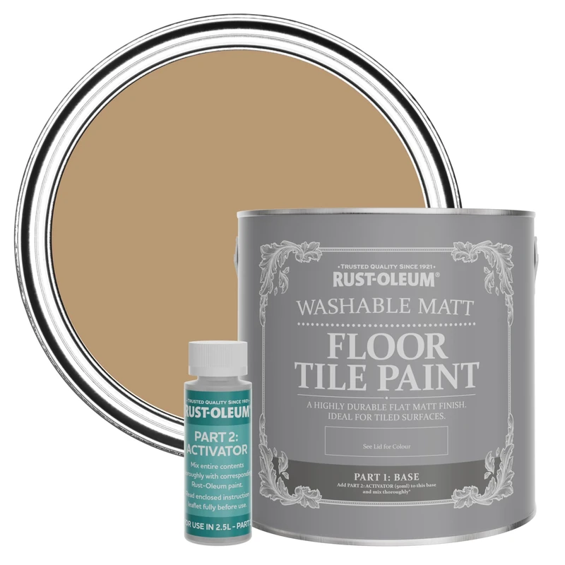 Rust-Oleum Brown Washable Matt Floor Tile Paint - Fired Clay 2.5L
