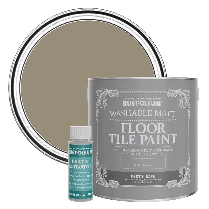 Rust-Oleum Brown Washable Matt Floor Tile Paint - Café Luxe 2.5L