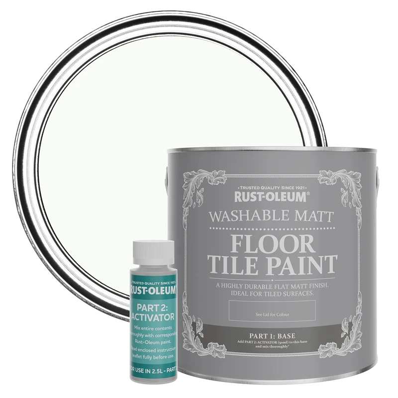 Rust-Oleum Off White Washable Matt Floor Tile Paint - Still 2.5L