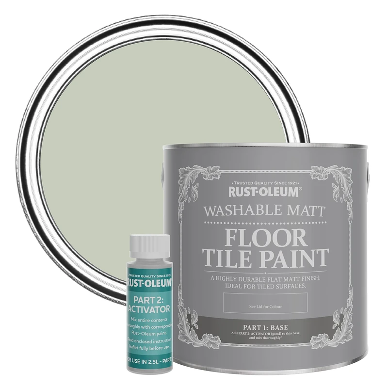 Rust-Oleum Green Washable Matt Floor Tile Paint - Aloe 2.5L
