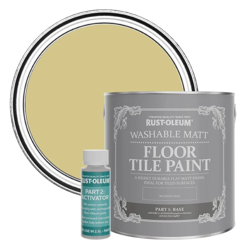Rust-Oleum Green Washable Matt Floor Tile Paint - Wasabi 2.5L
