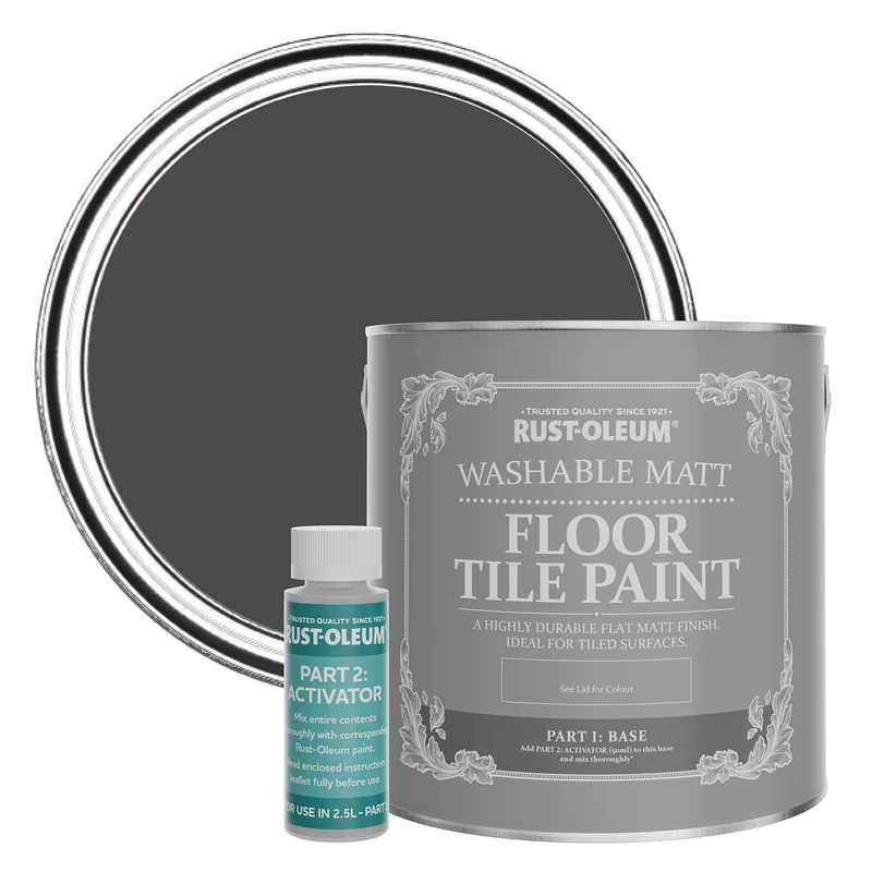 Rust-Oleum Green Washable Matt Floor Tile Paint - After Dinner 2.5L