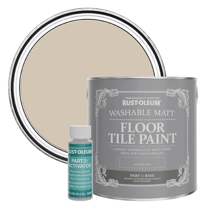 Rust-Oleum Beige Washable Matt Floor Tile Paint - Butterscotch 2.5L