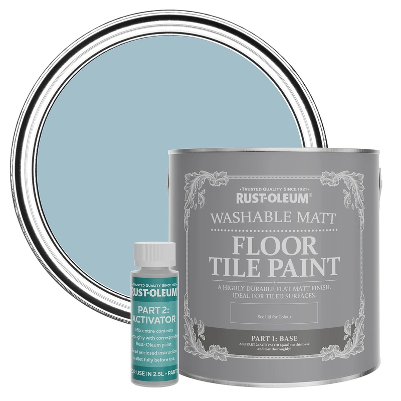 Rust-Oleum Blue Washable Matt Floor Tile Paint - Nans Best China 2.5L
