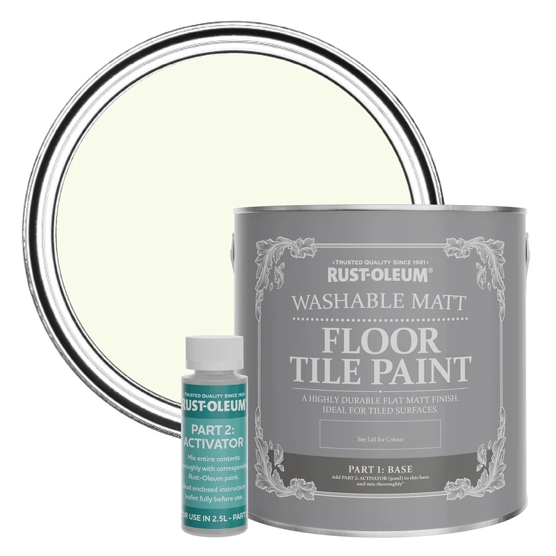 Rust-Oleum Green Washable Matt Floor Tile Paint - Apple Blossom 2.5L