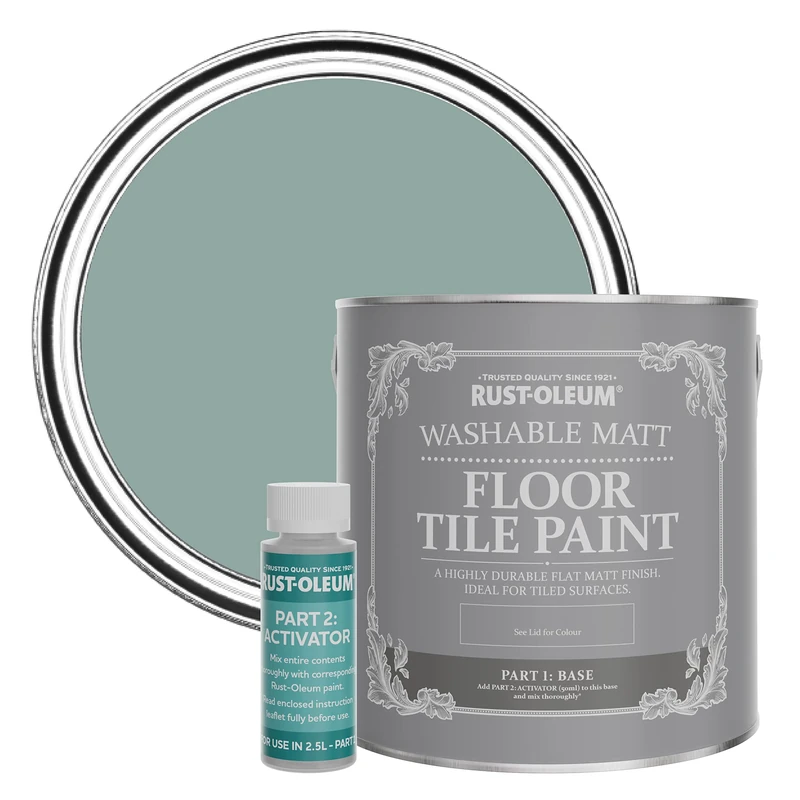 Rust-Oleum Blue Washable Matt Floor Tile Paint - Gresham Blue 2.5L