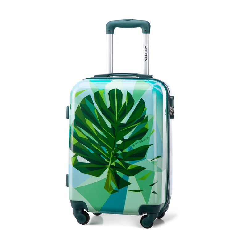 WITTCHEN Young Collection Small Suitcase Hand Luggage Cabin Suitcase ABS with Polycarbonate Coating Combination Lock Retractable Handle Size S Green-Blue