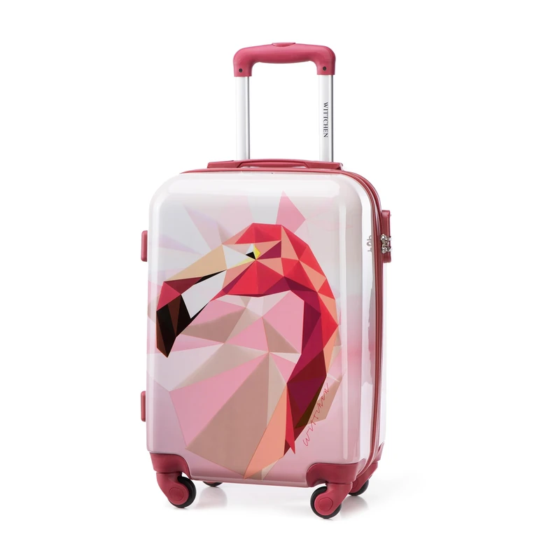 WITTCHEN Young Collection Small Suitcase Hand Luggage Cabin Suitcase ABS with Polycarbonate Coating Combination Lock Retractable Handle Size S Pink