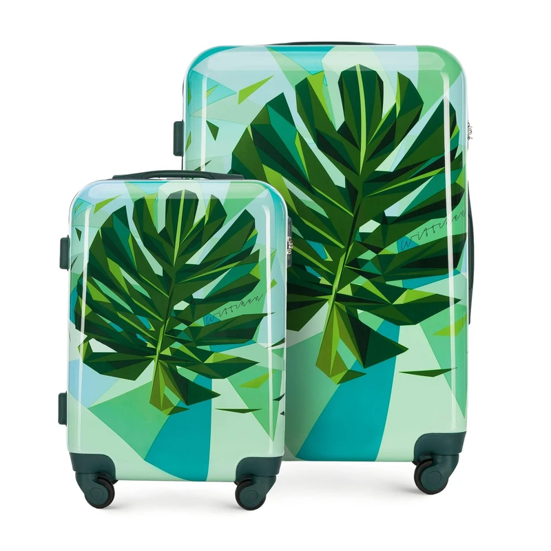 WITTCHEN Young Collection Luggage Set of 2 Suitcases ABS with Polycarbonate Coating Combination Lock Retractable Handle Size (S+M) Green-Blue