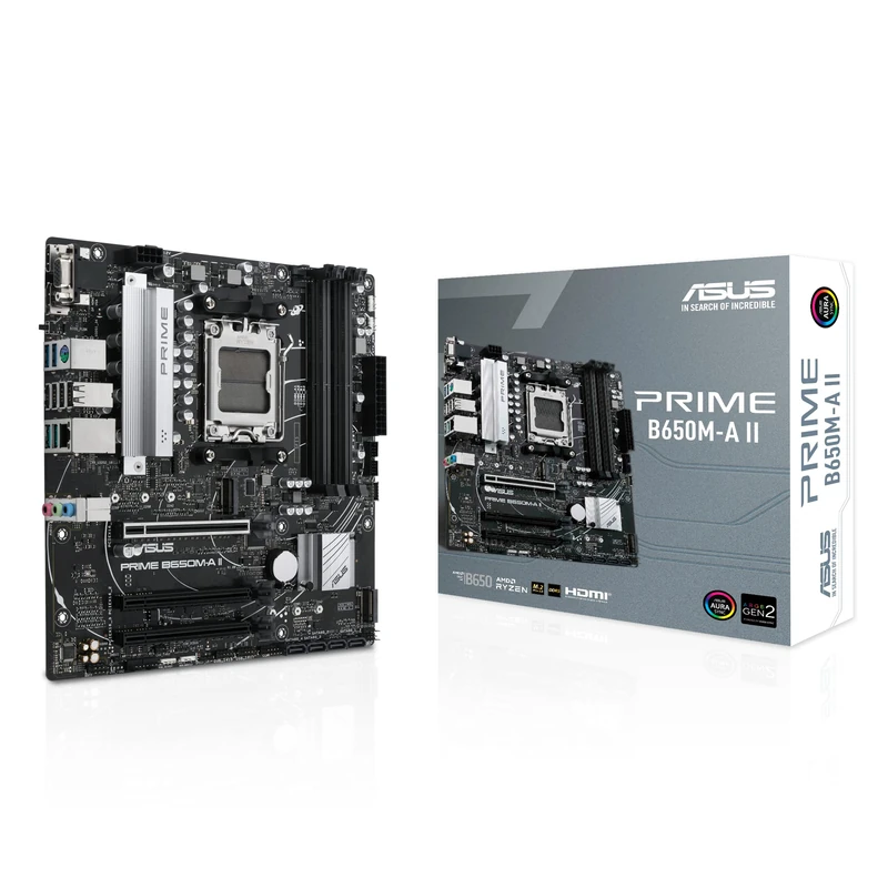 AMD B650 Micro-ATX motherboard, DDR5, PCIe 5.0 M.2 support, 2.5Gb Ethernet, DisplayPort, VGA, HDMI®, SATA 6 Gbps, USB 3.2 Gen 2 ports, front USB 3.2 Gen 1 Type-C®, BIOS FlashBack™, Arua Sync - Image 1