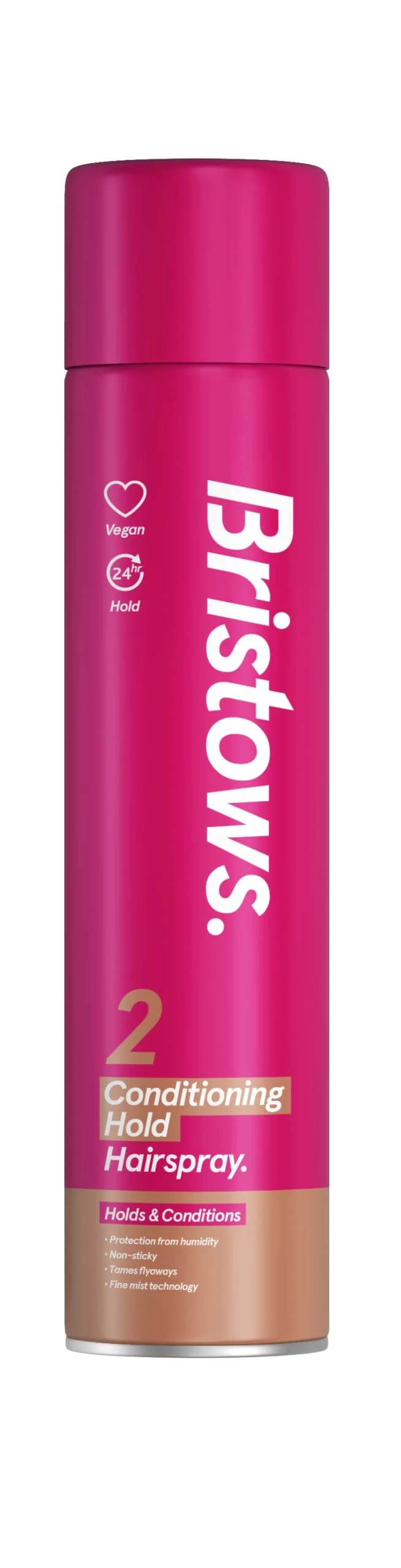 Bristow's Condition Hold Hairspray, pack of 6, up to 24 hours hold, tames flyaways, non sticky, Vegan, protects against humidity, 400ml