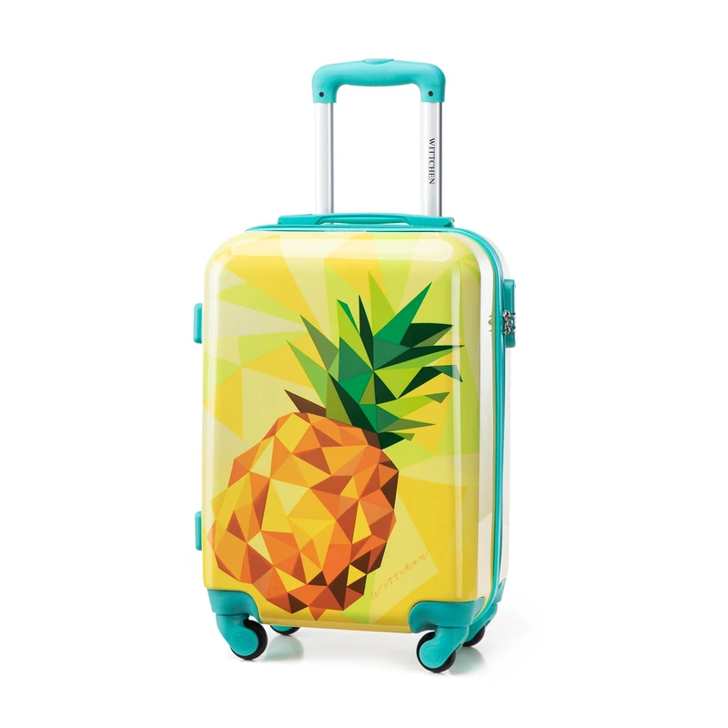 WITTCHEN Young Collection Small Suitcase Hand Luggage Cabin Suitcase ABS with Polycarbonate Coating Combination Lock Retractable Handle Size S Yellow